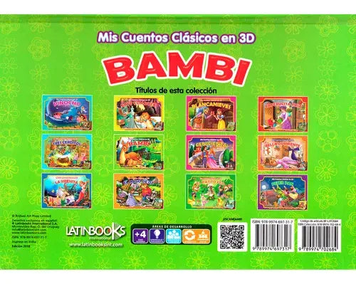 Libro Mis Cuentos Clásicos En 3d Bambi