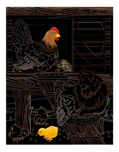 Libro Animales De La Granja Colección Raspar Y Colorear