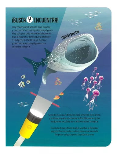 Libro Tiburones Busca Y Encuentra Con Linterna
