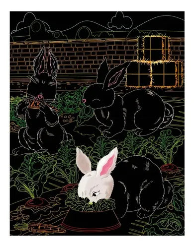 Libro Animales De La Granja Colección Raspar Y Colorear