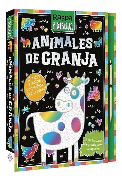 Libro Animales De Granja Colección Raspa Y Dibuja