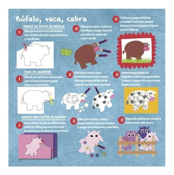 Libro Animales De La Granja Mi Arte Con Stencils Pop Out