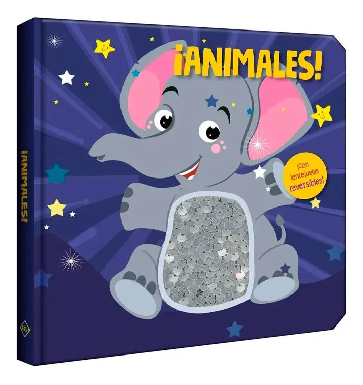 Libro Didáctico Animales Con Lentejuelas Reversibles