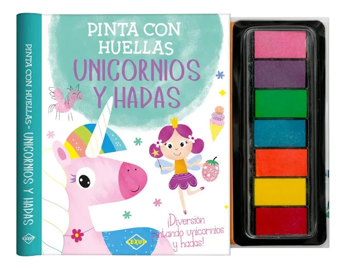 Libro Pinta Con Huellas Unicornios Y Hadas