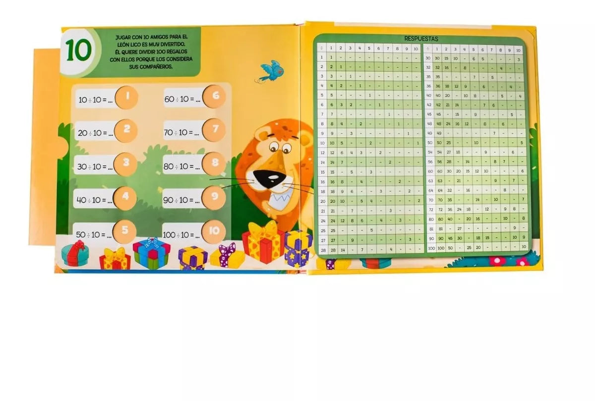 Libros jugando con la suma, resta, multiplicación y división