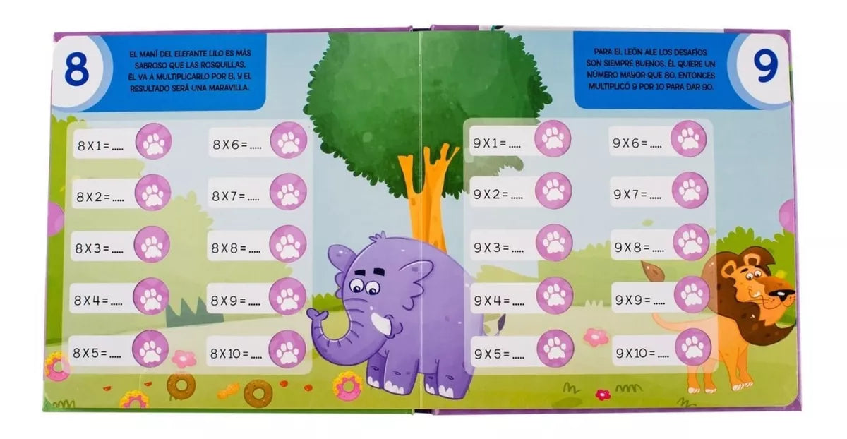 Libros jugando con la suma, resta, multiplicación y división