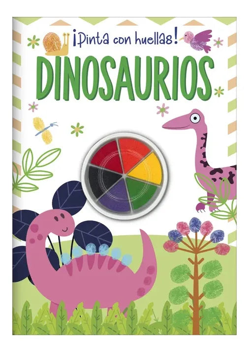 Libro ¡pinta Con Huellas! Dinosaurios