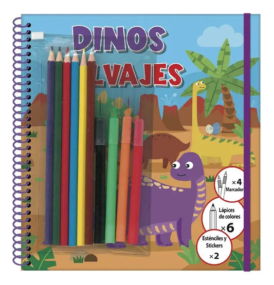 Libro Dinos Salvajes Libro Para Dibujar Y Colorear