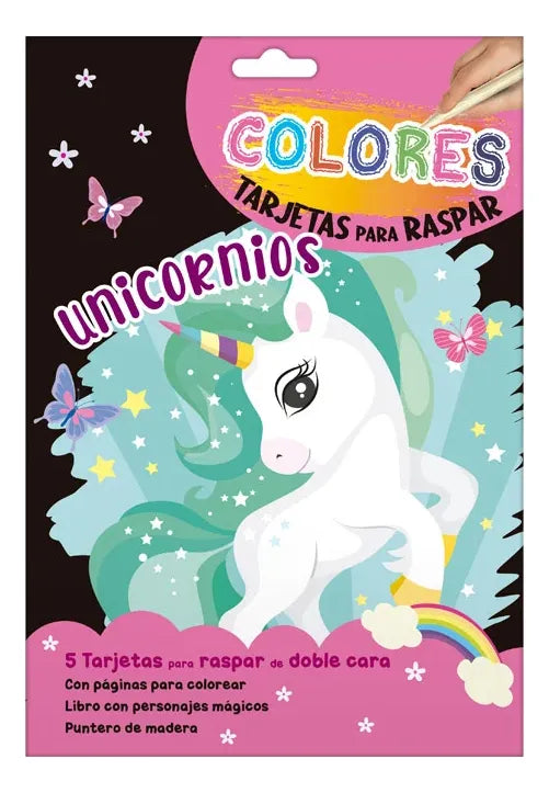 Libro Unicornios Colores Tarjetas Para Raspar