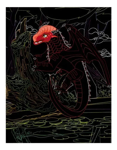 Libro Dragones Colección Raspar Y Colorear