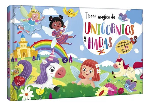 Libro Tierra Mágica De Unicornios Y Hadas 5 Rompecabezas 2