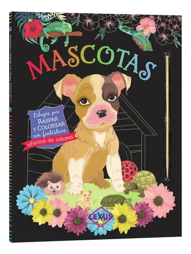 Libro Mascotas Colección Raspar Y Colorear