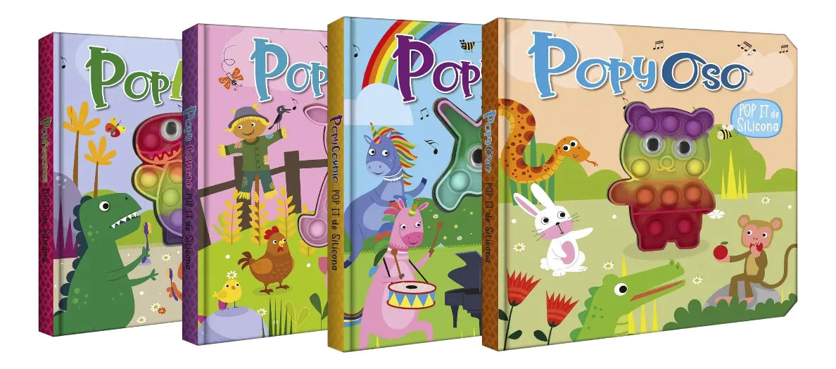Colección Sensorial 4 Libros Pop It De Silicona