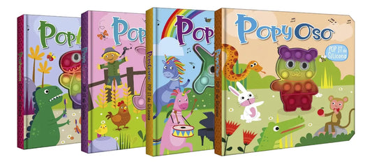 Colección Sensorial 4 Libros Pop It De Silicona