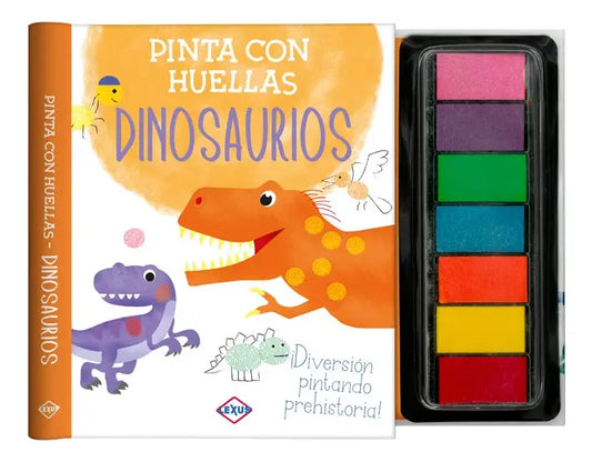 Libro Pinta Con Huellas: Dinosaurios