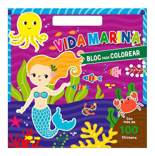 Libro Vida Marina Bloc Para Colorear