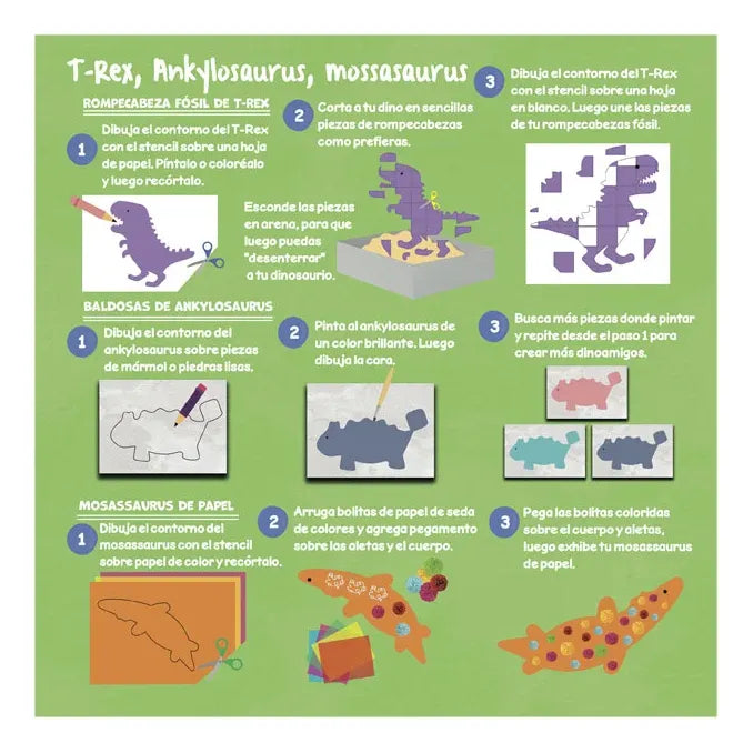 Libro Dinosaurios Mi Arte Con Stencils Pop Out