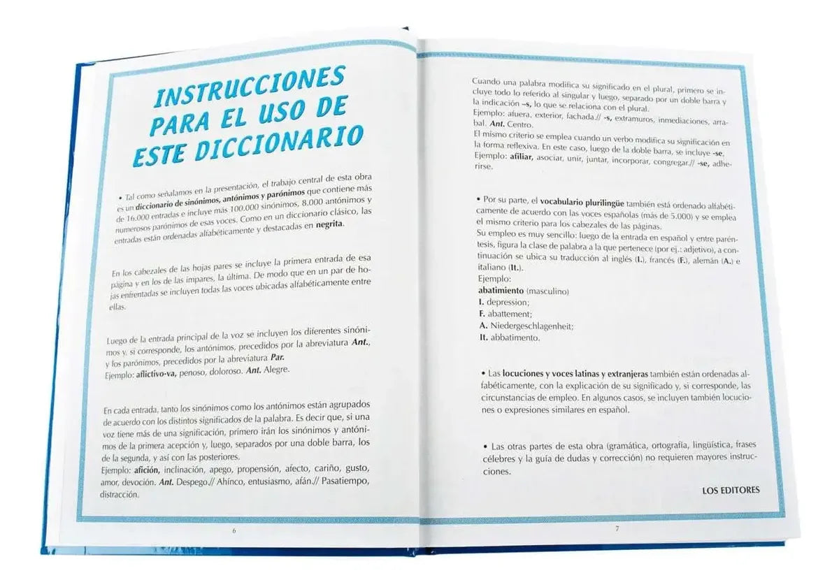 Diccionario De Sinonimos Antonimos Y Paronimos 1 Tomo + Cd