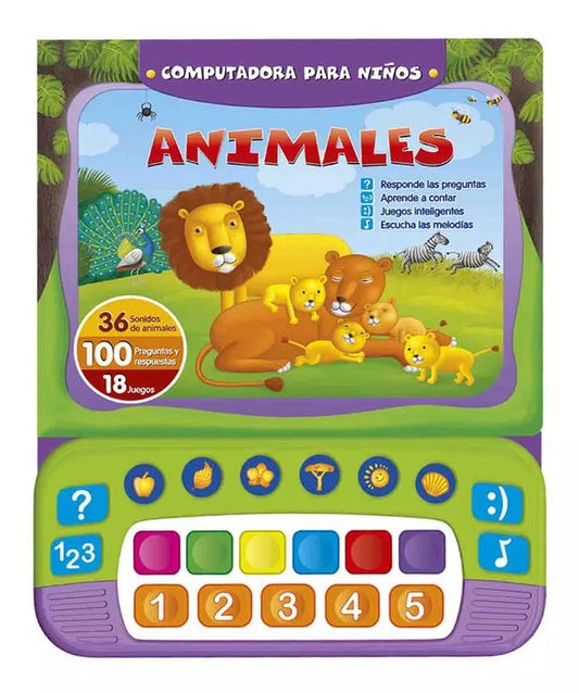 Libro sonoro Animales Computadora para niños