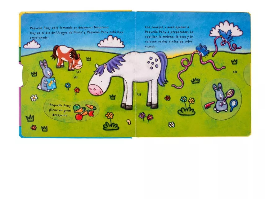 Libro didáctico Pequeña Pony, empuja, gira y más