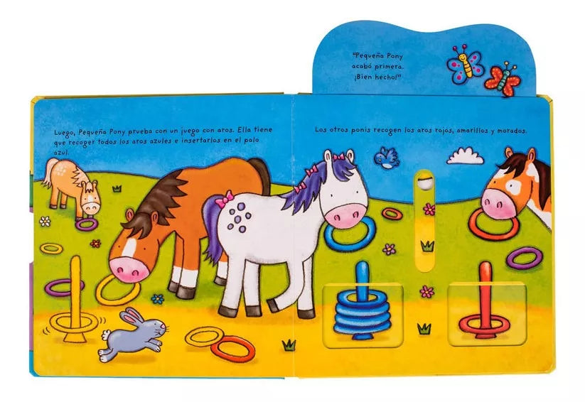 Libro didáctico Pequeña Pony, empuja, gira y más