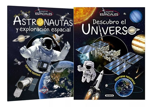 Libros Descubro el universo y Astronautas Exploración (Pegatinas espaciales)