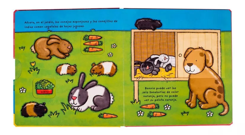 Libro didáctico Mis Mascotas, empuja, gira y más