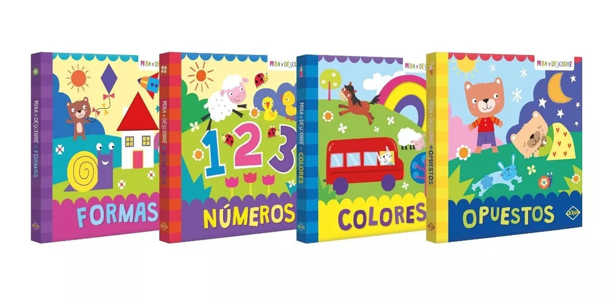 Colección mira y descubre Números, Colores, Formas, opuesto