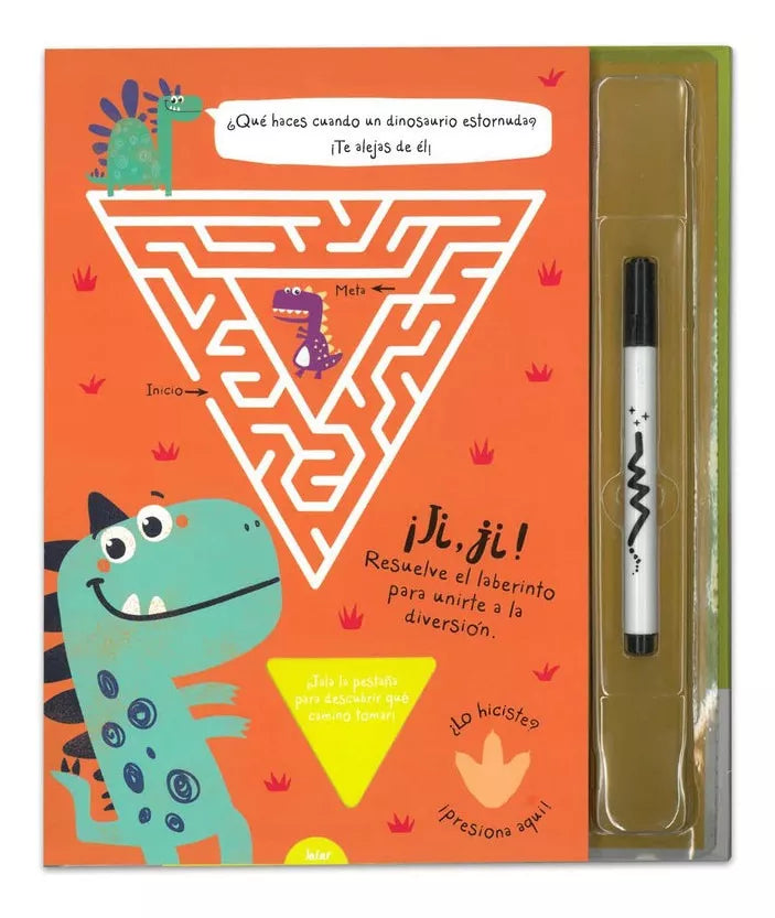 Libro De Dinosaurios Y Laberintos + Plumón